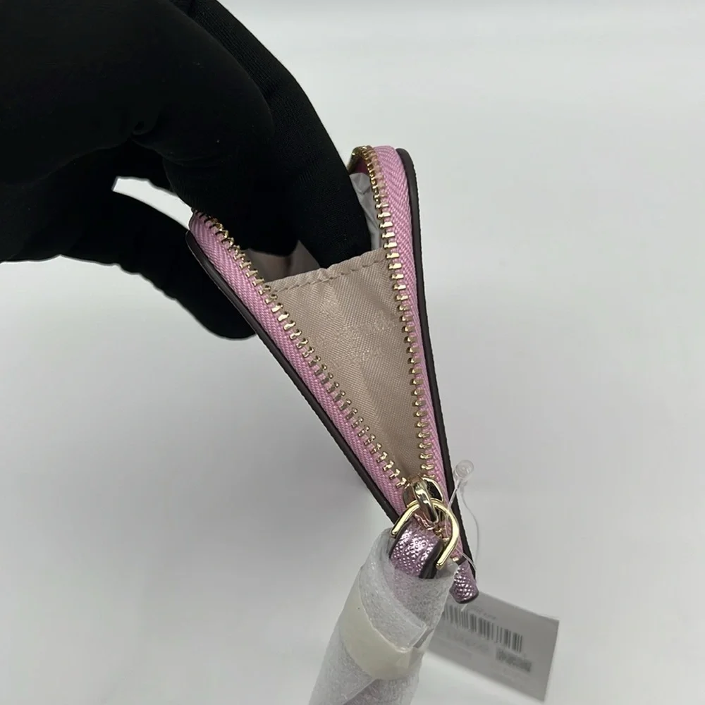 Kate Spade Lucy Metallic Small L-zip Wristlet Quartz Pink